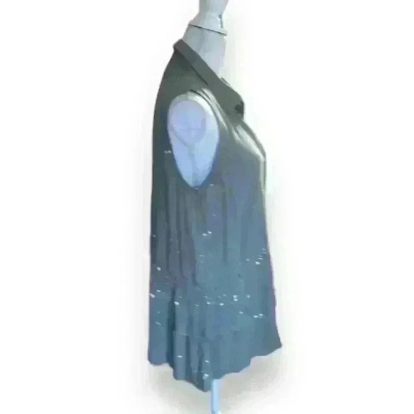 Mystree Sage Peplum Tiered Button Down Loose Fit Size Medium - Picture 3 of 6